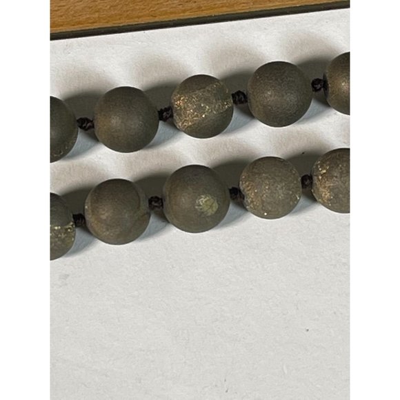 Pyrite Fools Gold Long Large Necklace Open Slice Pyrite Beads Statement Piece - Picture 7 of 10